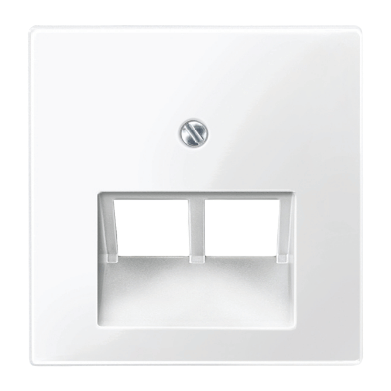 Merten 296119 Abdeckung Netzwerkdose – System M, 2-fach, polarweiß glänzend