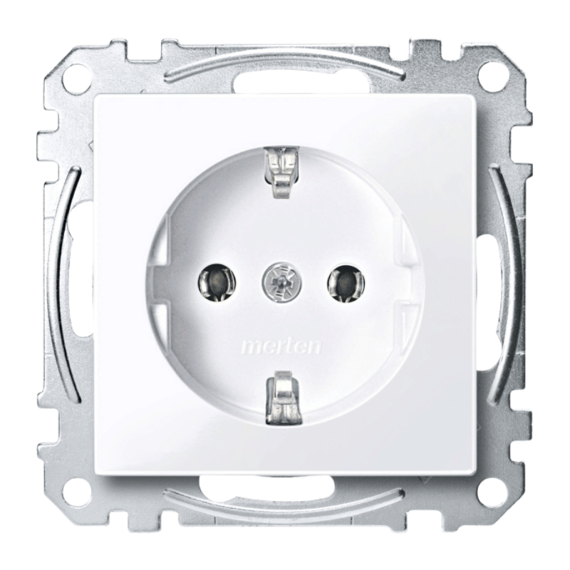 Merten MEG2301-0325 Schuko-Steckdose – System M, aktivweiß glänzend
