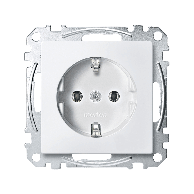 Merten MEG2301-0619 Schuko-Steckdose – System M, Standard, polarweiß