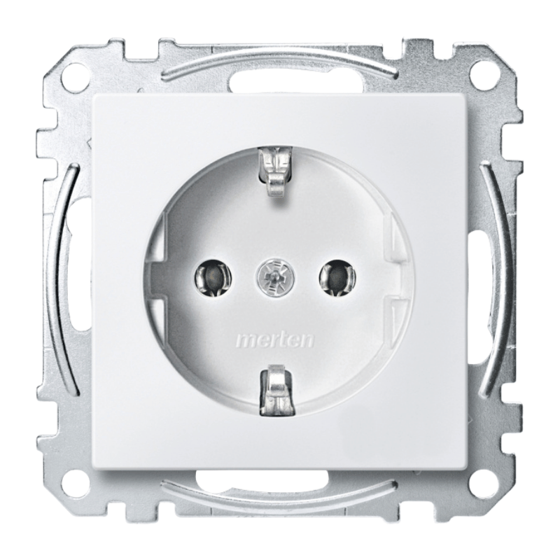 Merten MEG2301-0619 Schuko-Steckdose – System M, Standard, polarweiß