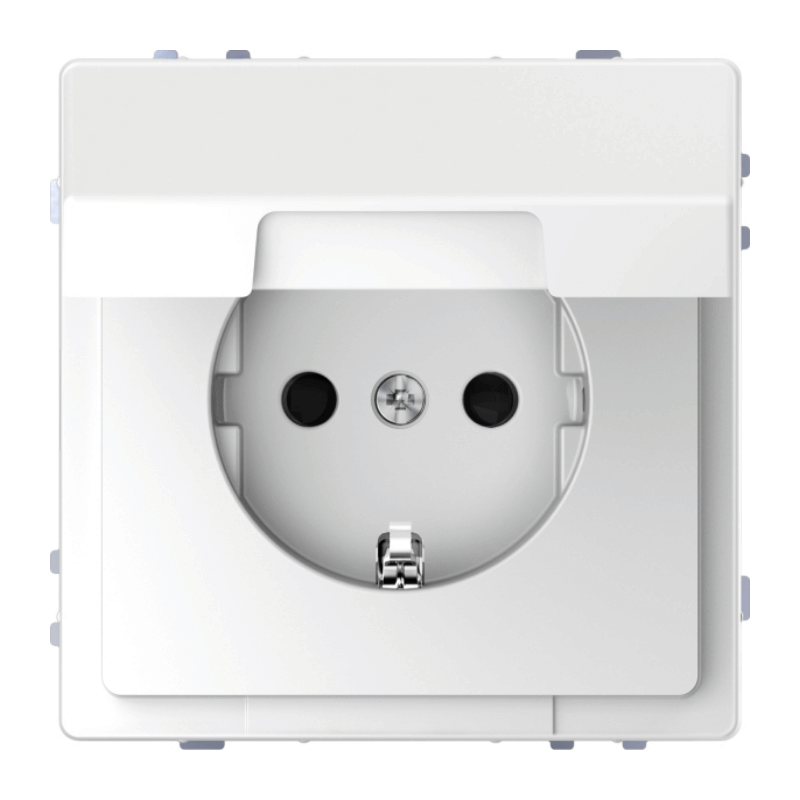 Merten MEG2310-6035 Schuko-Steckdose – Design, Berührungsschutz, Klappdeckel, lotosweiß