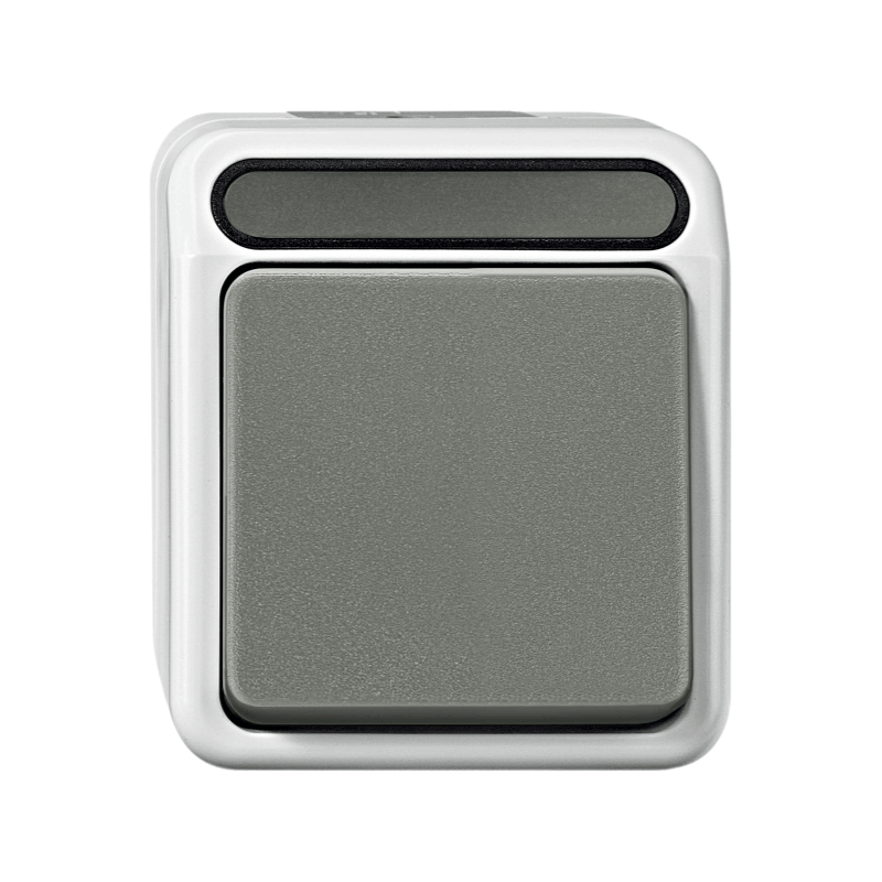 Merten MEG3116-8029 Wippschalter – Aquastar, IP44, Aus-Wechselschalter, 1-polig, lichtgrau