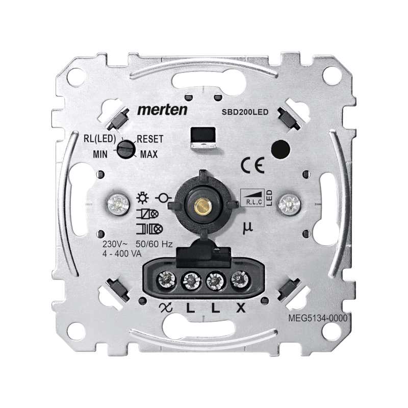 Merten MEG5134-0000 Universal-Drehdimmer – RLC, LED, 4–400 W
