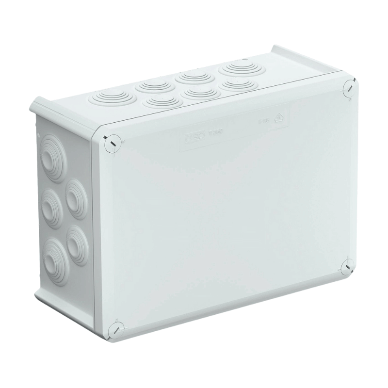 OBO Bettermann 2007125 Kabelabzweigkasten – Serie T, Einsteckdichtung, lichtgrau, 267×182 mm