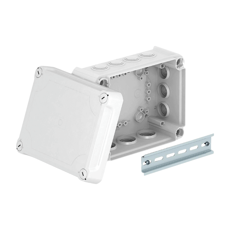 OBO Bettermann 2007714 Kabelabzweigkasten – Serie T, hoher Deckel, 176×135 mm, lichtgrau