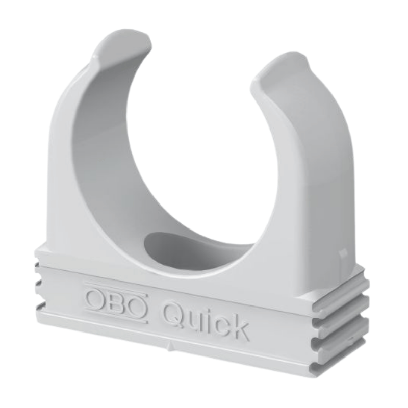 OBO Bettermann 2149004 Quick-Klemmschelle – M16, lichtgrau, 100 Stück