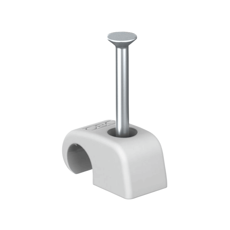 OBO Bettermann 2228432 Haft-Clip mit Nagel – 2×25 mm, 2026 25, lichtgrau, 200 Stück