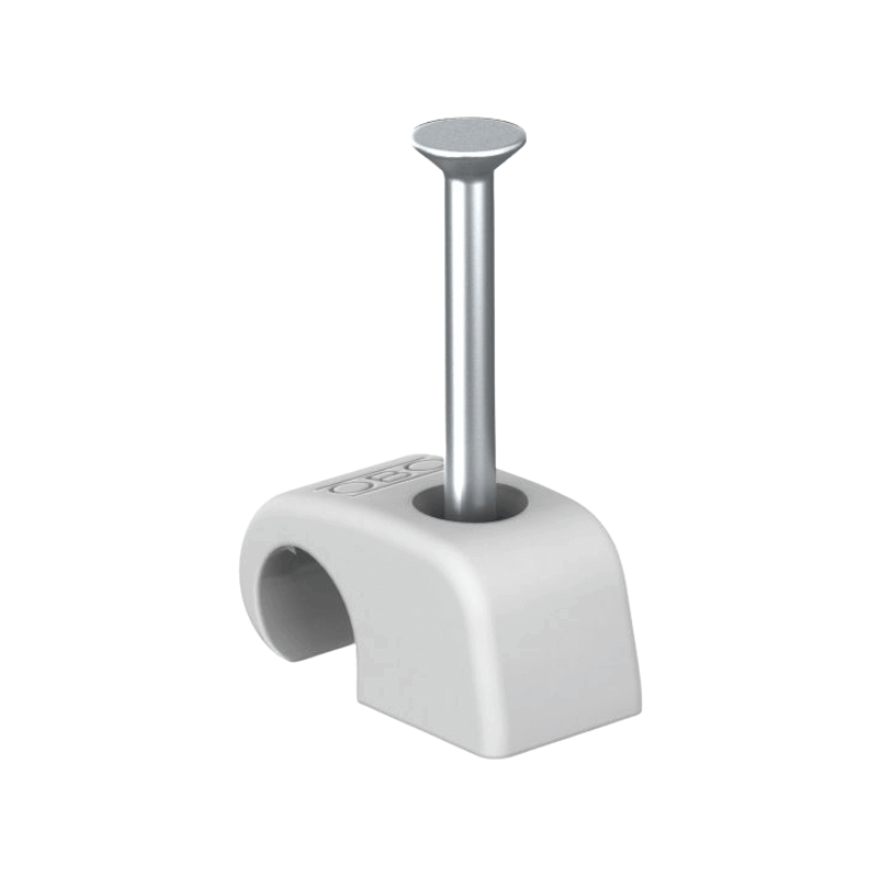 OBO Bettermann 2228440 Haft-Clip mit Nagel – 2×45 mm, 2026 35, lichtgrau, 200 Stück