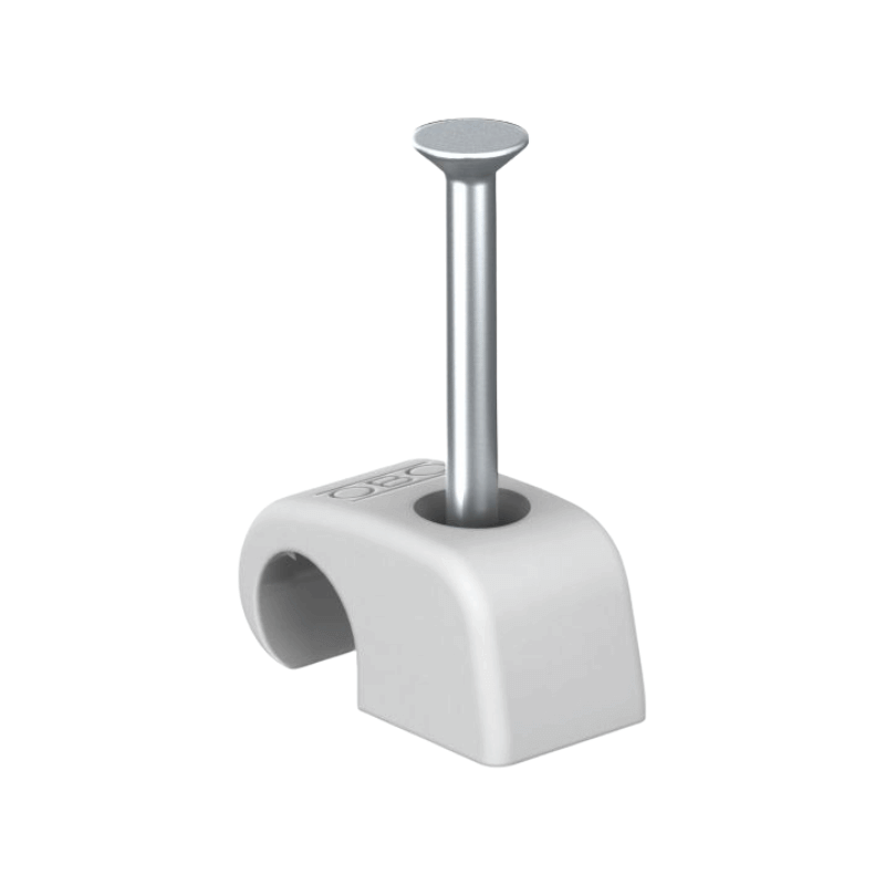 OBO Bettermann 2228831 Haft-Clip mit Nagel – 2x30mm, 2027 30, lichtgrau, 100 Stück
