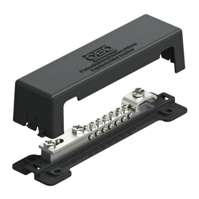 OBO Bettermann 5015111 Potentialausgleichsschiene – Außenbereich, VA, schwarz, 1809 A