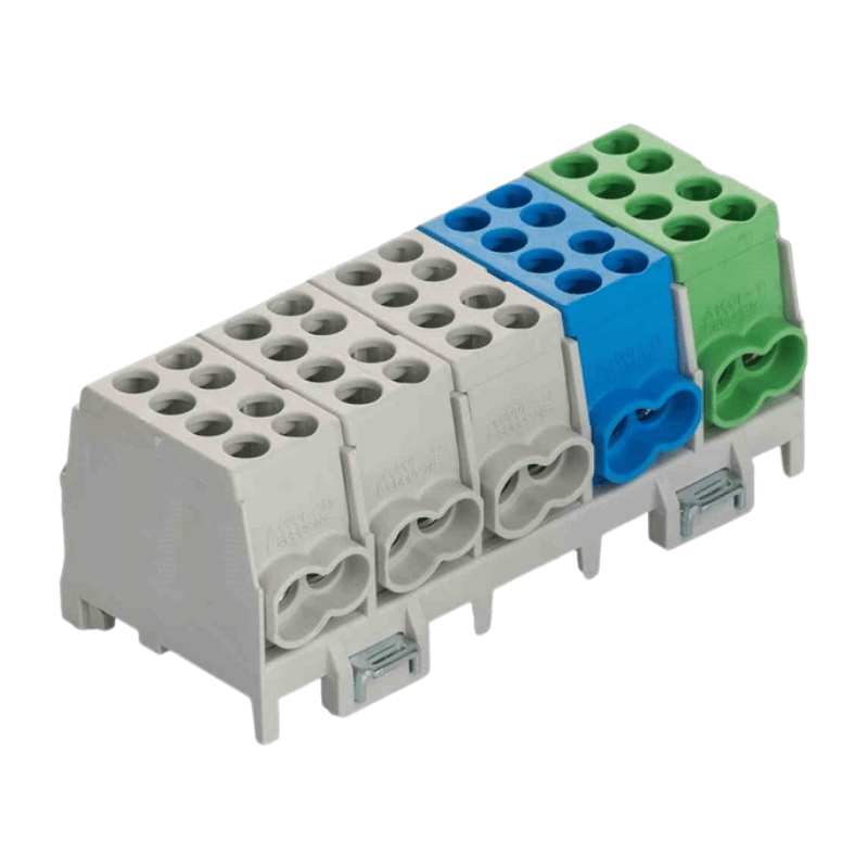 Pollmann HLAK 25-5/10-S Abzweigklemme – Hauptleitungsabzweig, 25mm², 5-polig, grau