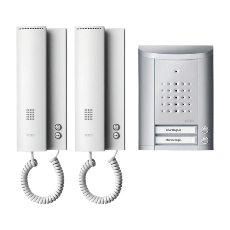 Ritto 1841220 Entravox Komplettpaket Audio – Set 2 WE, silber/weiß