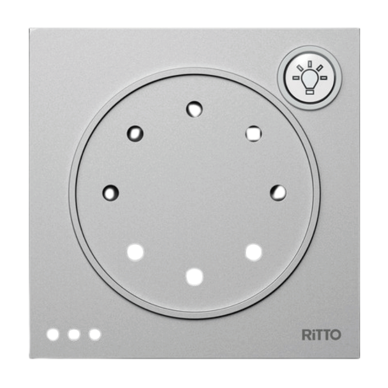 Ritto 1876020 Portier Außenstationsmodul – Türsprechmodul mit Lichttaste, silber