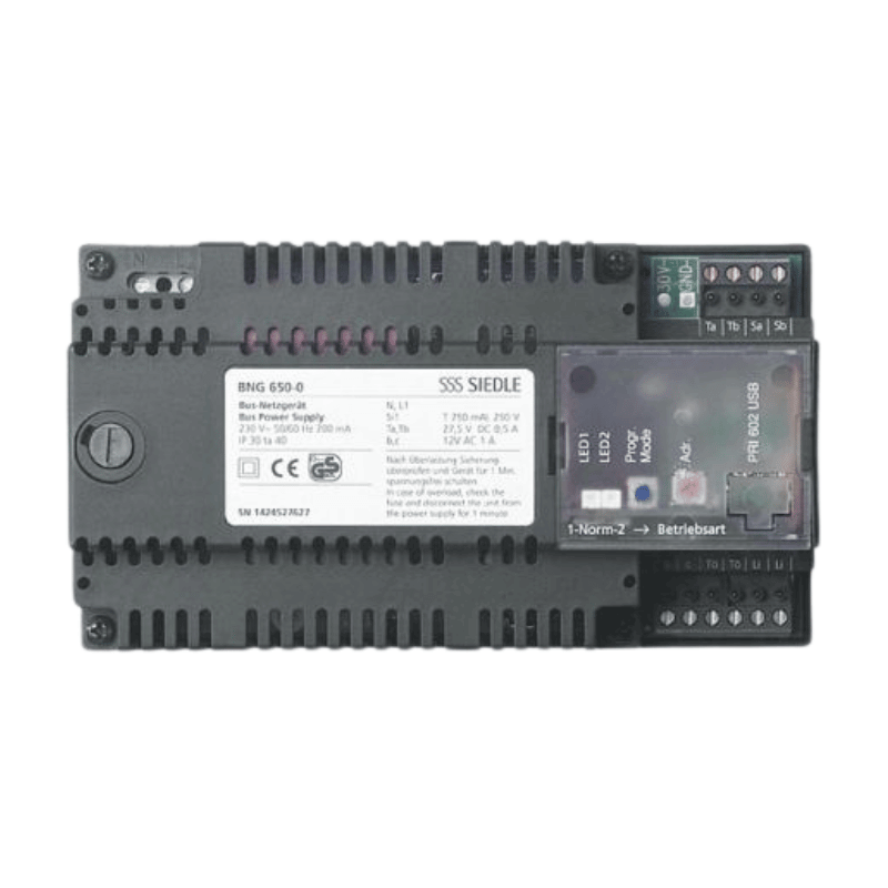 Siedle BNG 650-0 Bus-Netzgerät – 200mA, 9TE, Schwarz