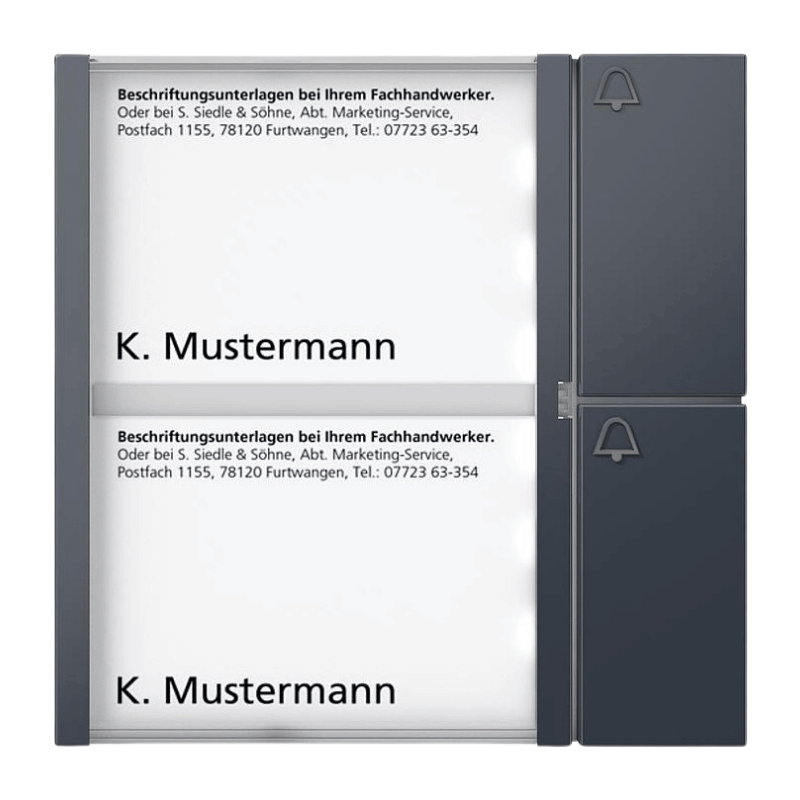 SIEDLE Bus-Tasten-Modul BTM 650-02 AG – In-Home-Bus, 2-fach, anthrazitgrau