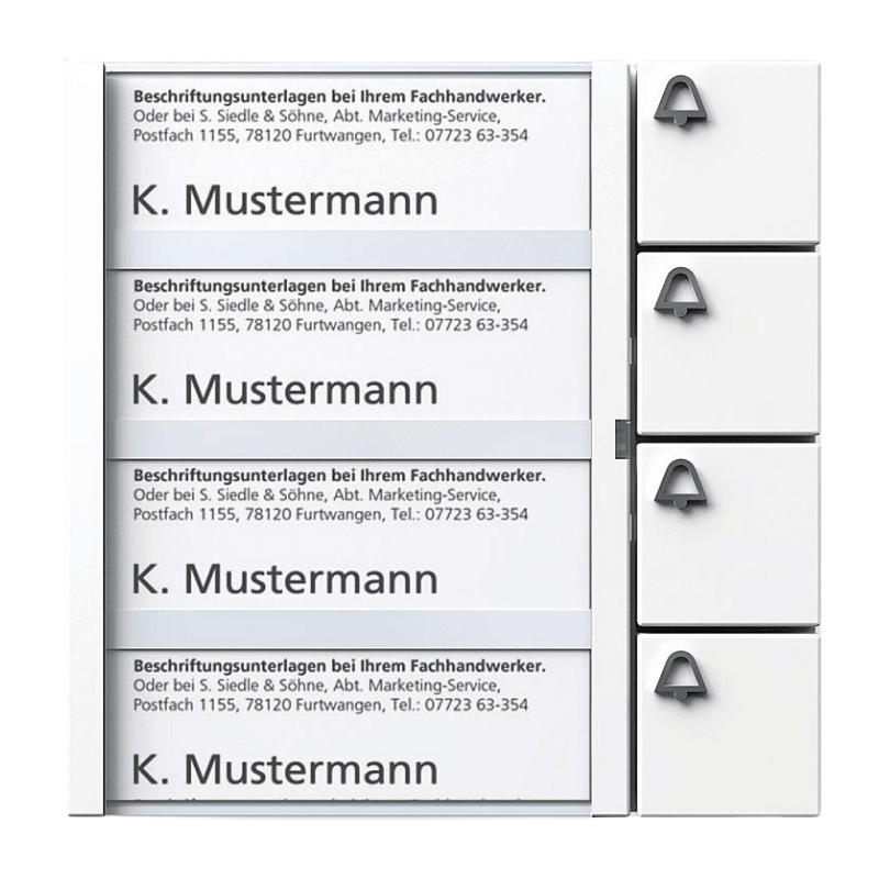 SIEDLE Bus-Tasten-Modul BTM 650-04 W – In-Home-Bus, 4-fach, weiß