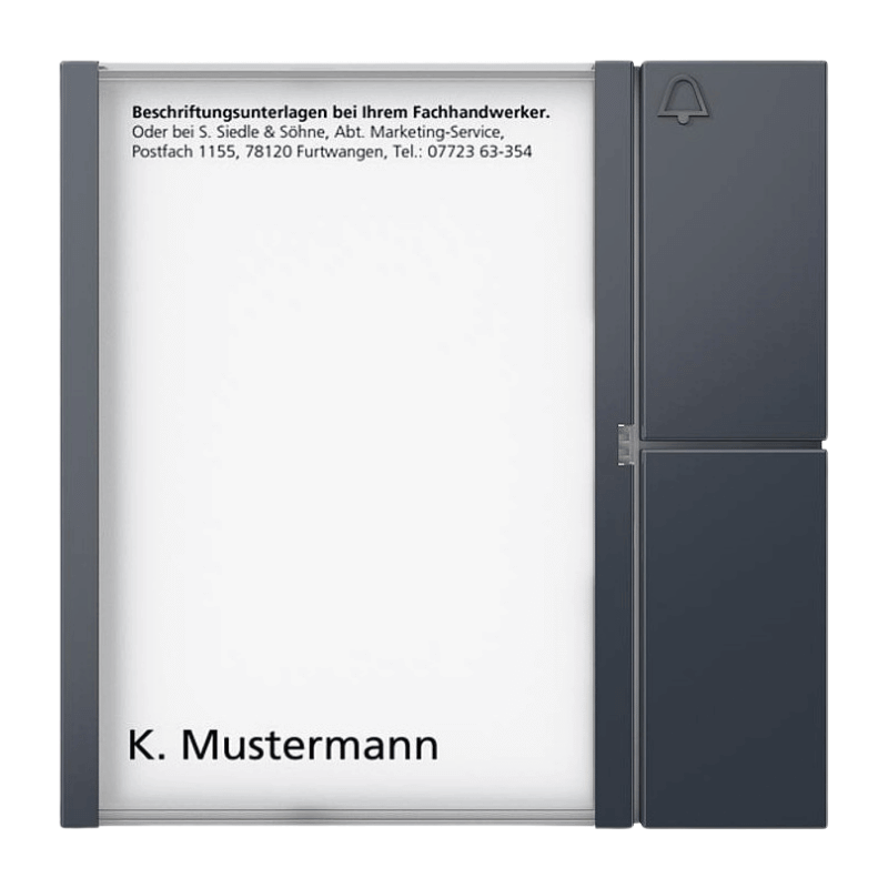 Siedle Bus-Tasten-Modul BTM 650-01 AG – In-Home-Bus, 1-fach, Ruftaste, Namensschild, anthrazitgrau