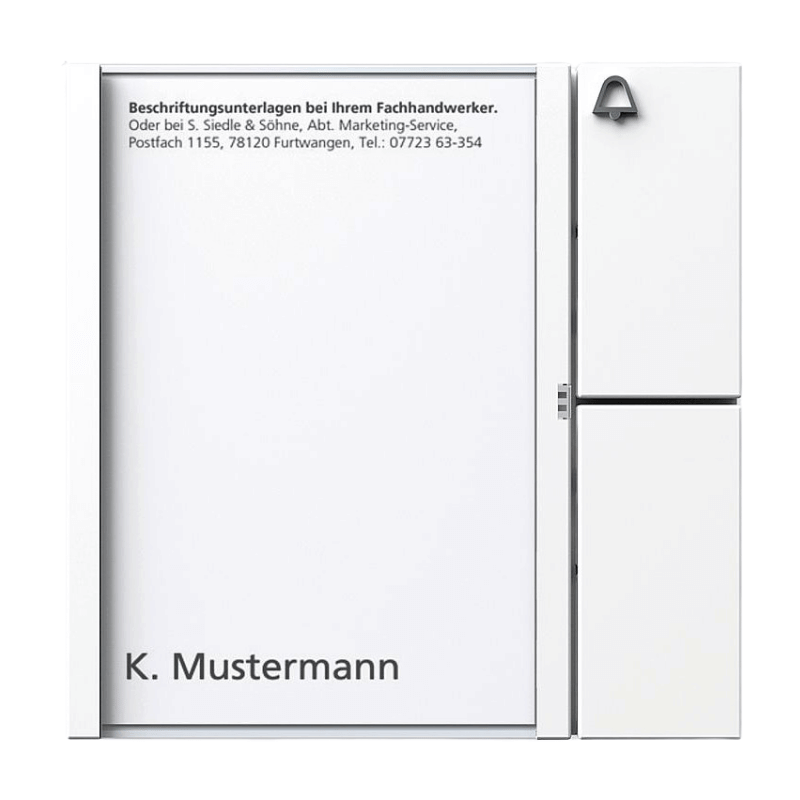 Siedle Bus-Tasten-Modul BTM 650-01 W – In-Home-Bus, 1-fach, Ruftaste, Namensschild, weiß