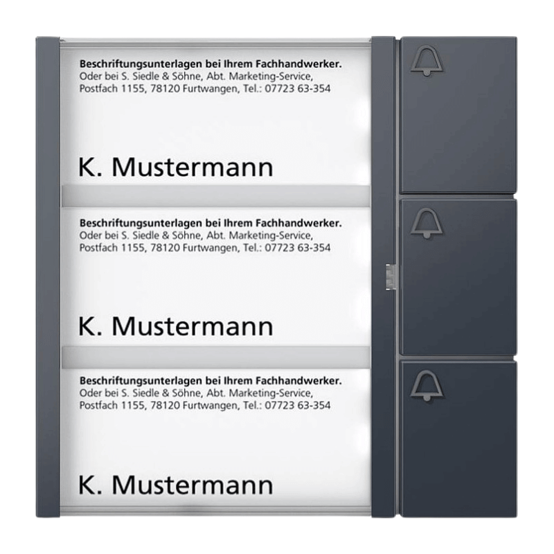 Siedle BTM 650-03 AG Bus-Tasten-Modul – In-Home-Bus, 3-fach, anthrazitgrau
