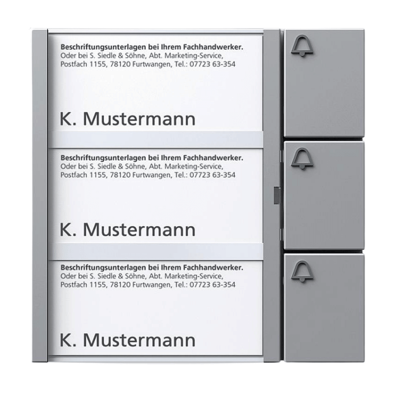 Siedle BTM 650-03 SM Bus-Tasten-Modul – In-Home-Bus, 3-fach, silber metallic