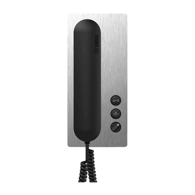Siedle Haustelefon HTA 811-0 E/S – 6+n, Hörer, edelstahl/schwarz