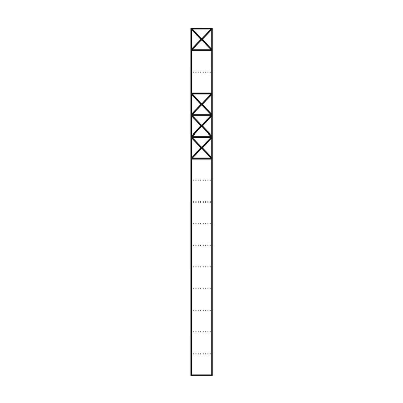 Siedle KSF 616-1/3 SM Kommunikations-Stele Vario – 211x1644 mm, freistehend, 1 Modul Spitze, 3 oberer Teil, silber metallic