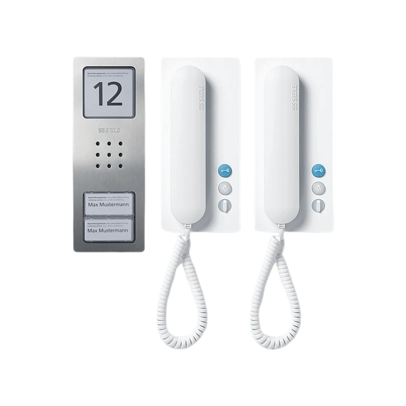 Siedle SETCA812-2E/W Audio-Türsprechanlagen-Set - Compact, 2x Innenstation, weiß | edelstahl