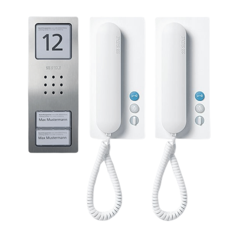 Siedle SETCA812-2E/W Audio-Türsprechanlagen-Set - Compact, 2x Innenstation, weiß | edelstahl