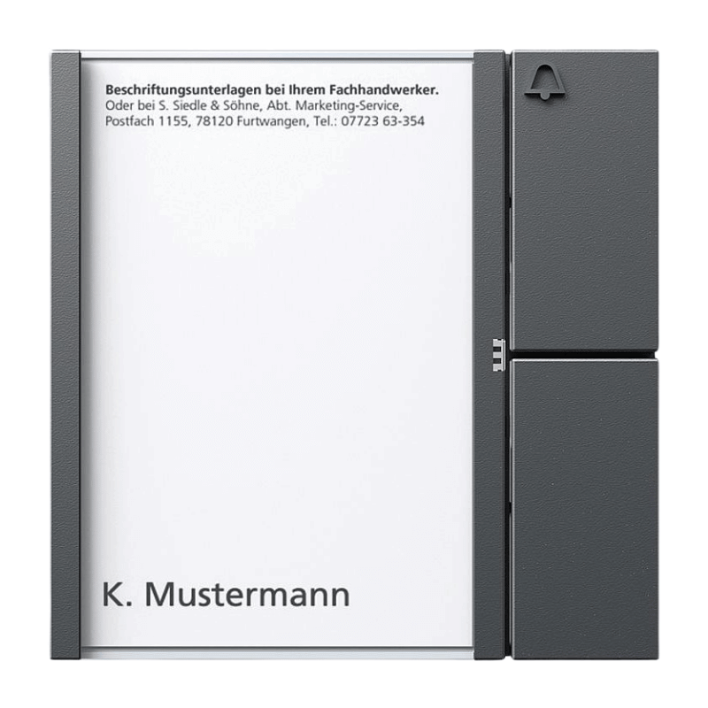 Siedle TM 612-1 DG Tastenmodul – 1+n, 1-fach, dunkelgrau glimmer