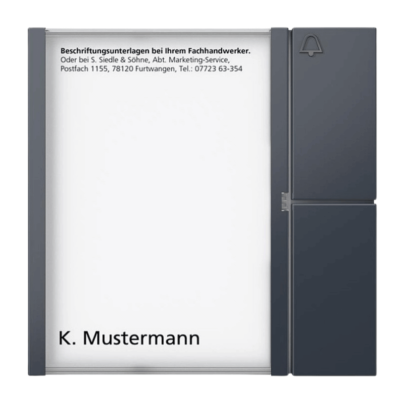 Siedle TM 612-1 AG Tastenmodul – 1-fach, 1+n, Namensschildtasche, Ruftaste, anthrazitgrau