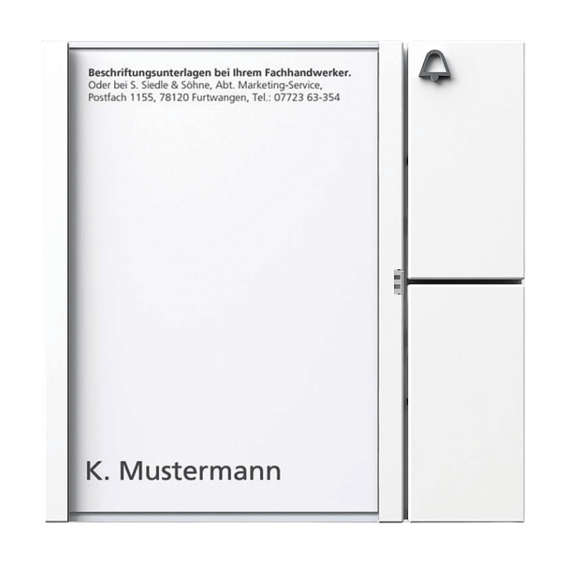 Siedle TM 612-1 W Tasten-Modul – 1-fach, System 1+n/6+n, Namensschildtasche, Ruftaste, weiß