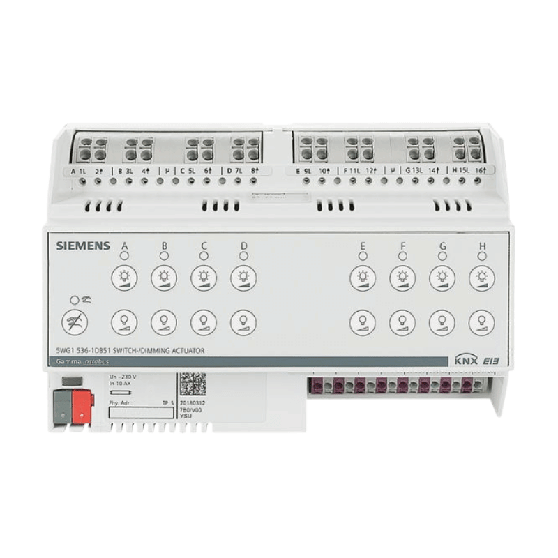 Siemens KNX-Dimmaktor 5WG1536-1DB51 –  8-fach, 1-10V, REG