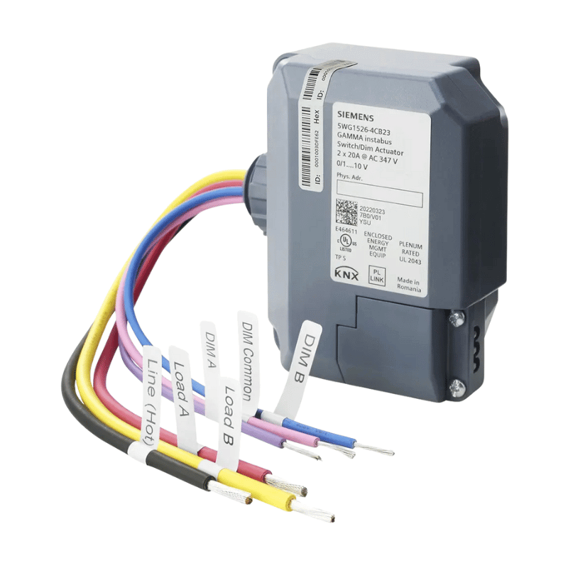 Siemens KNX Schalt- & Dimmaktor 5WG1526-4CB23 – 2-fach, 277V, 6A, 1-10V, IP20