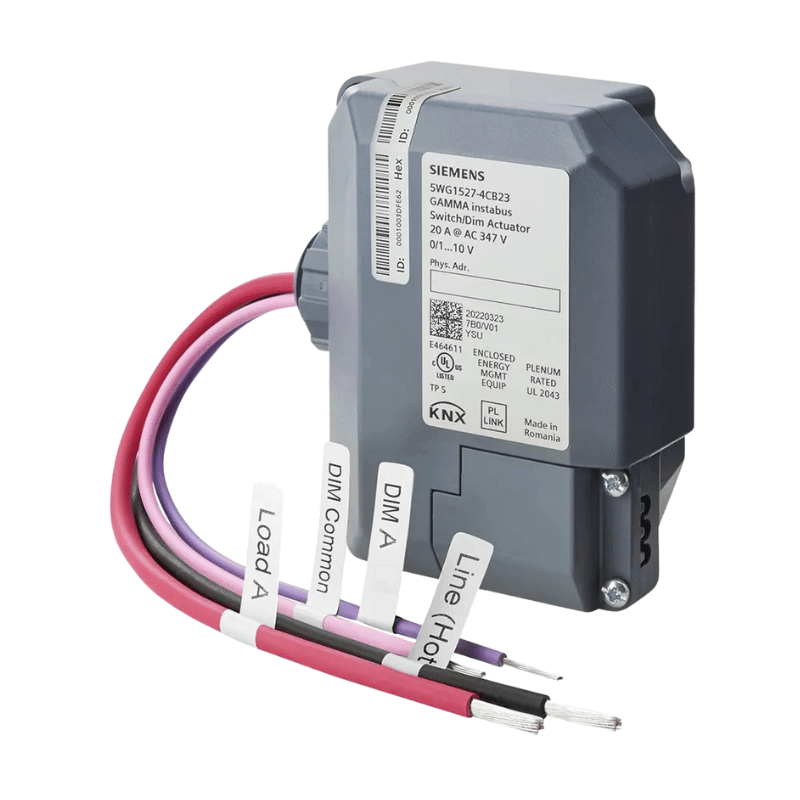 Siemens KNX Schalt- & Dimmaktor 5WG1527-4CB23 – 1-fach, 277V, 20A, 1–10V