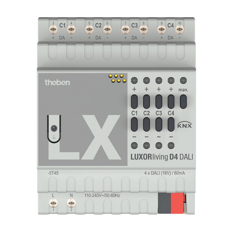 Theben DALI-Aktor LUXORliving D4 – 4-fach, REG, 110-240V