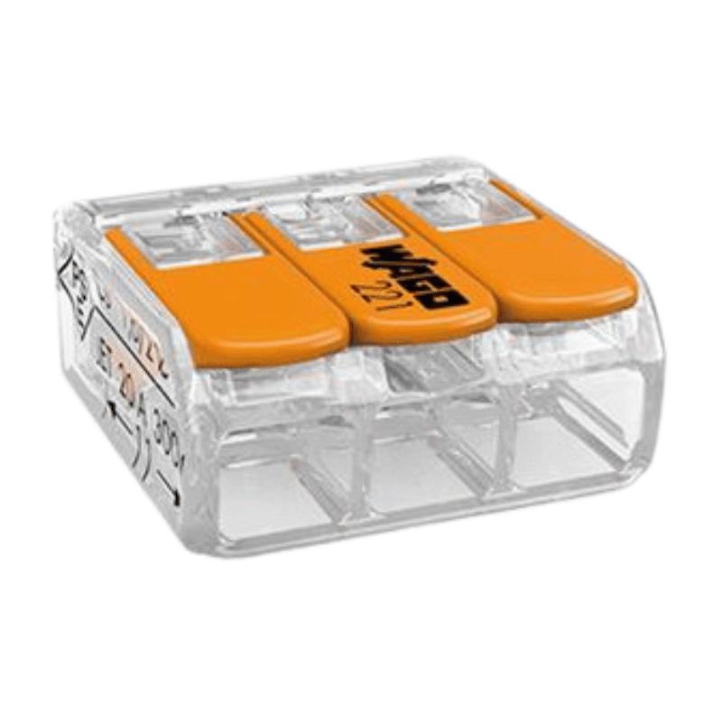Wago 221-413 COMPACT Verbindungsklemme – 3-Leiter, 0,14–4 mm², Hebel, 50 Stück