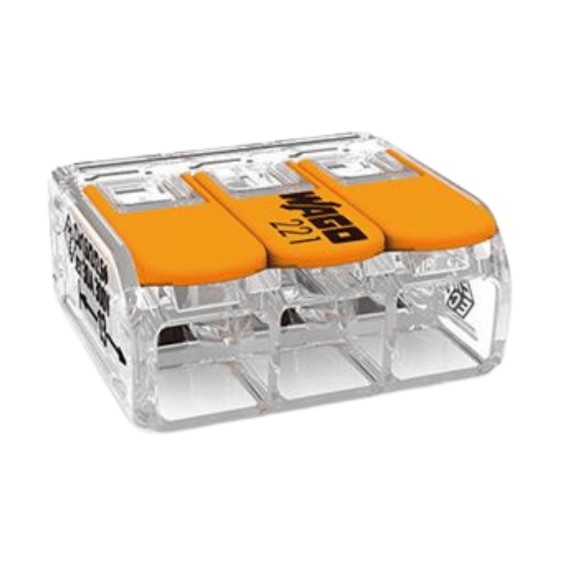 Wago 221-613 COMPACT Verbindungsklemme – 3-Leiter, 0,5–6 mm², mit Hebel, 30 Stück