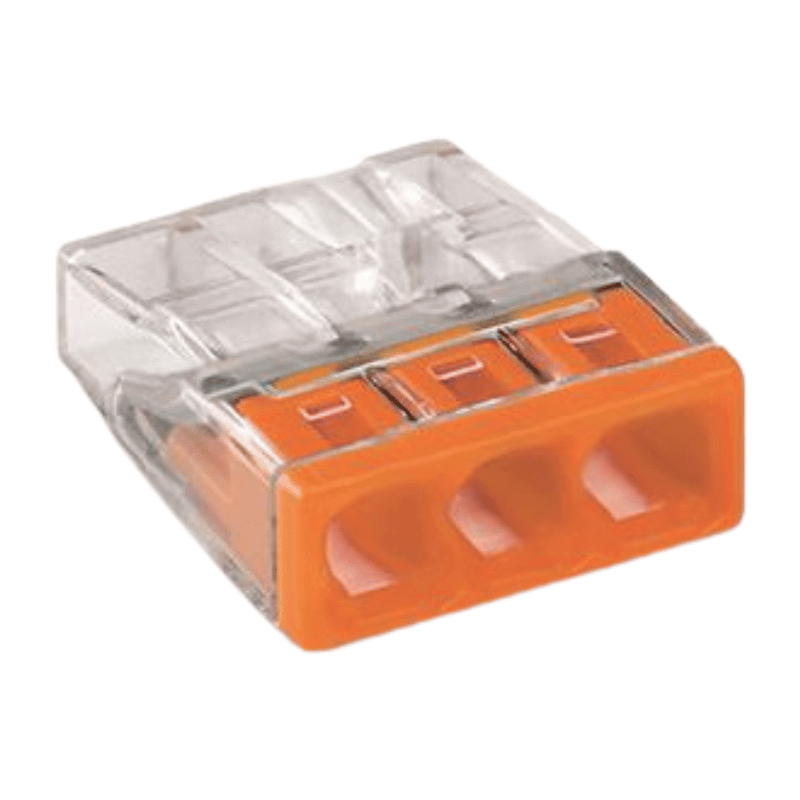 Wago 2273-203 COMPACT-Verbindungsdosenklemme – Serie 2273, 0,5–2,5 mm², orange, 100 Stück