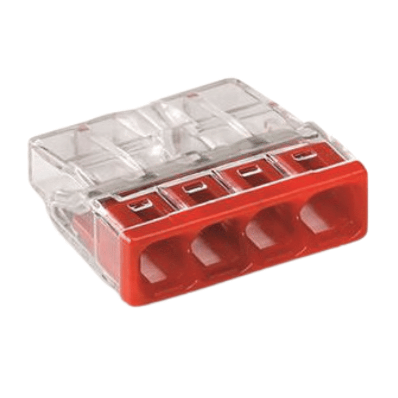 Wago 2273-204 COMPACT-Verbindungsdosenklemme – Serie 2273, 0,5–2,5 mm², rot, 100 Stück
